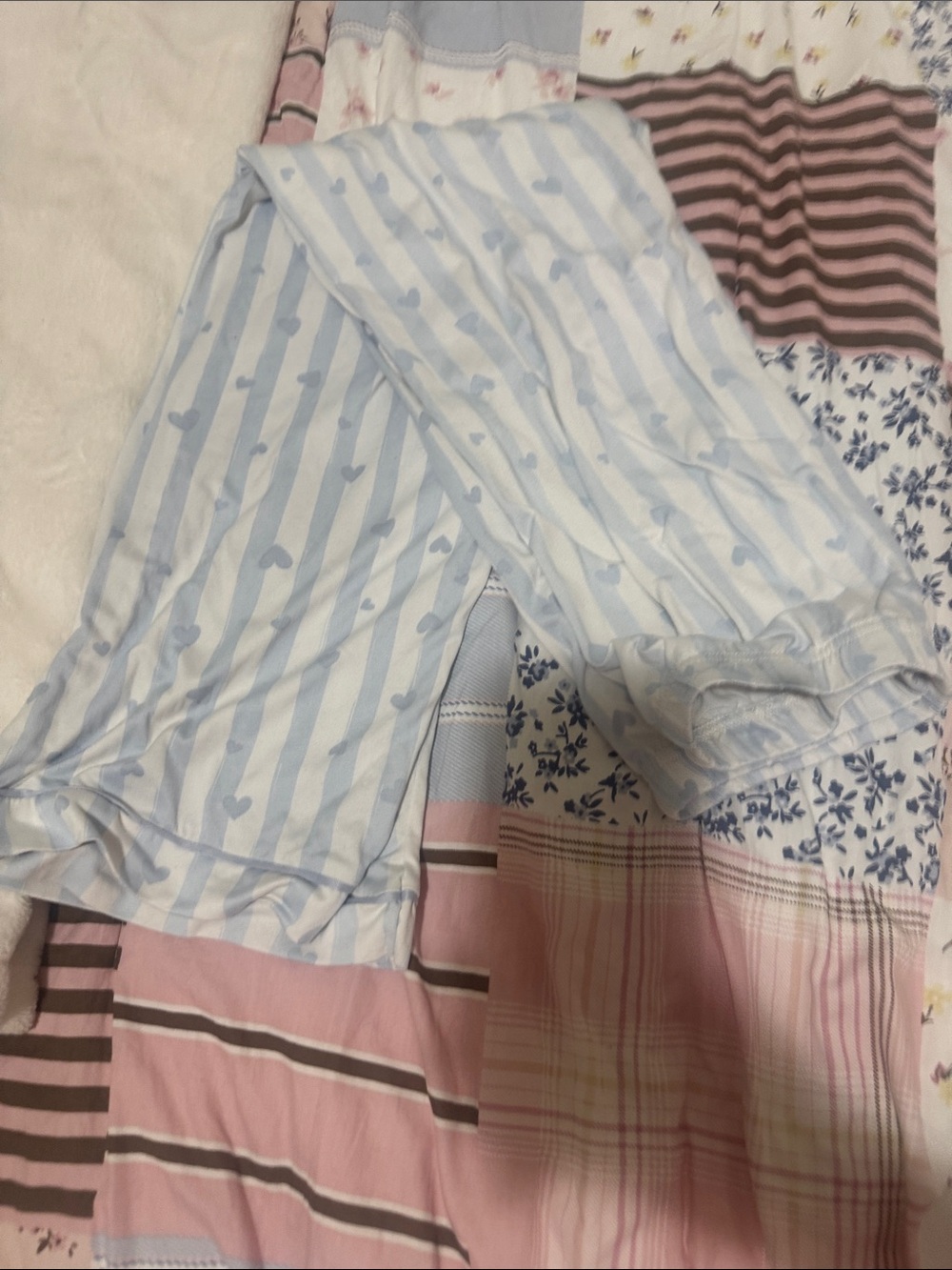 Unbranded Light Blue Heart Stripe Pillowcase - Soft Cotton Blend